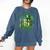 Retro Book Lucky Reading Teacher St Patrick's Day -Adults Small Cotton Blend Polyester Blend Short Sleeve Comfort Colors Sweatshirt Blue Jean