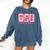 Retro Coquette Bow All Booked For Valentines Book Lover Cute Comfort Colors Sweatshirt Blue Jean