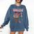 Running Together Always Connected Anime Nostalgia Message Comfort Colors Sweatshirt Blue Jean