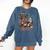 He Sees What You'Ve Been Reading Santa Christmas Bookish Comfort Colors Sweatshirt Blue Jean