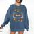 Skeleton Heart Read Reading Book Librarian Halloween Women Comfort Colors Sweatshirt Blue Jean