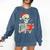 Skeleton Reading Book Christmas Teacher Librarian Book Lover Comfort Colors Sweatshirt Blue Jean