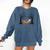 Skeleton Reading Book In Hammock Halloween Reader Comfort Colors Sweatshirt Blue Jean