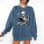 Skeleton Skull Halloween Book Reading Books Lover Teacher Comfort Colors Sweatshirt Blue Jean