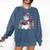 Snowman Reading Book Lovers Christmas Bookworm Librarian Comfort Colors Sweatshirt Blue Jean