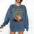 Unearth A Story Fox Reads a Book Comfort Colors Sweatshirt Blue Jean