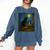 Van Gogh Starry Night Art Cat And Book Lovers Premium Tri-Blend Comfort Colors Sweatshirt Blue Jean