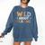Wild About Reading Animal Bookworm Library Book Lover Reader Comfort Colors Sweatshirt Blue Jean