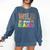 Wild About Reading Library Day Reading Books & Bookworm Comfort Colors Sweatshirt Blue Jean