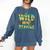 WILD ABOUT READING I Love Books Bookworm Library Day Comfort Colors Sweatshirt Blue Jean