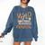 Wild About Reading Teacher Reading Books Back To School Comfort Colors Sweatshirt Blue Jean