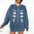 Wingspan Matters For Book Lover Comfort Colors Sweatshirt Blue Jean