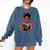 Woman Reading Book Lover Geometric Girl Afro History Comfort Colors Sweatshirt Blue Jean