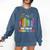 Women Floral Book Big Fan Of Human Rights Liberal Protest Comfort Colors Sweatshirt Blue Jean