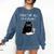 Women's First Of All I’m A Delight Cute Cat Books Coffee Humor Comfort Colors Sweatshirt Blue Jean