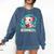 Women's Readsolotl Kawaii Axolotl Reading Book Lover Comfort Colors Sweatshirt Blue Jean