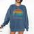 Women's Never Underestimate The Power Of A Girl With Book Reading Comfort Colors Sweatshirt Blue Jean