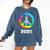 2021 Graduation Class Year Tie Dye Peace Sign Graduate Shirt Comfort Colors Sweatshirt Denim