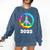 2033 Graduation Class Year Tie Dye Peace Sign Comfort Colors Sweatshirt Denim