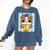 Bulldog Anime Pup Graduation Comfort Colors Sweatshirt Denim