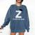Class Of 2018 Last Name Letter Z Graduation Comfort Colors Sweatshirt Denim