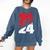 Class Of 2024 High School Senior Graduation Red Sports Style Comfort Colors Sweatshirt Denim