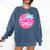 Class Of 2024 Senior Pink Retro Classic Girl Grad Graduation Comfort Colors Sweatshirt Denim