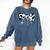 Cow Print Bow And Stethoscope Nurse RN Graduation Coquette Comfort Colors Sweatshirt Denim