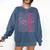Cute Girls Women Class 2025 Graduation Senior Coquette Bow Comfort Colors Sweatshirt Denim