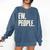 EW People Introvert Sarcastic Graphic Style Comfort Colors Sweatshirt Denim