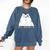 Ew People Introvert Sayings Sarcastic Cat Quote Comfort Colors Sweatshirt Denim