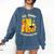 Go Away I'm Introverting Cat Coffee Headphones Comfort Colors Sweatshirt Denim