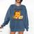 Go Away I'm Introverting Cozy Cat With Laptop And Coffee Comfort Colors Sweatshirt Denim
