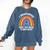 I Graduated Can I Go Back To Bed Now Graduation Hat Rainbow Comfort Colors Sweatshirt Denim