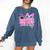 Graduation 2027 Senior 2027 Class Of 2027 Coquette Pink Girl Comfort Colors Sweatshirt Denim