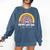 HAPPY LAST OF DAY SCHOOL Rainbow Teacher Student Graduation Comfort Colors Sweatshirt Denim