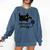 Introvert Energy Cat Love Cat Meme Comfort Colors Sweatshirt Denim