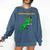 Kids Cute Graduation Dinosaur Smarty Saurus Kinder VPK Pre-k Grad Comfort Colors Sweatshirt Denim