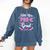 Little Miss Pre-K Grad 2025 Coquette Preschool Graduation Comfort Colors Sweatshirt Denim