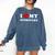 I Love My Introvert I Heart My Introvert Comfort Colors Sweatshirt Denim