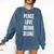 Peace Love And Being Alone Sarcastic Humor Introvert Comfort Colors Sweatshirt Denim