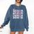 Senior 2027 Class Of 2027 Coquette Pink Bow Graduation 2027 Premium Tri-Blend Comfort Colors Sweatshirt Denim