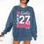 Senior 2027 Class Of 2027 Pink Coquette Bow Graduation Girl Comfort Colors Sweatshirt Denim