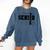 Senior Class Of 2026 Varsity Text Graduation Comfort Colors Sweatshirt Denim