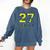 Senior Class Of 2027 Graduation Yellow And Blue On The Back Premium Tri-Blend Comfort Colors Sweatshirt Denim