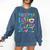 Tie Dye Happy Last Day Of School Graduation Teacher Student Comfort Colors Sweatshirt Denim