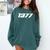 1977 Printed For 70's Birthdays Events Graduations T-Shirt Comfort Colors Sweatshirt Blue Spruce