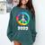 2023 Graduation Class Year Tie Dye Peace Sign Graduate Shirt Comfort Colors Sweatshirt Blue Spruce