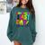 2025 Last Day Of School Autograph Kindergarten Graduation Comfort Colors Sweatshirt Blue Spruce
