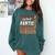 2026 Football Senior Auntie Graduation Matching Family Comfort Colors Sweatshirt Blue Spruce